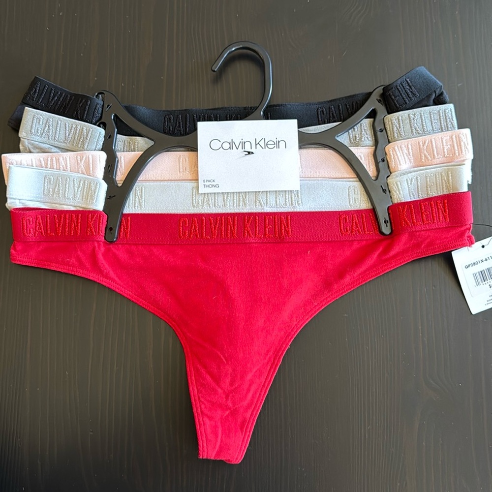 Calvin Klein Thong 5 Pack Brand New with Tags Multi Color Size Medium